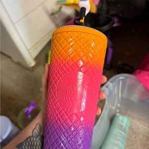 Starbucks Vibrant Orange and Purple Tumbler